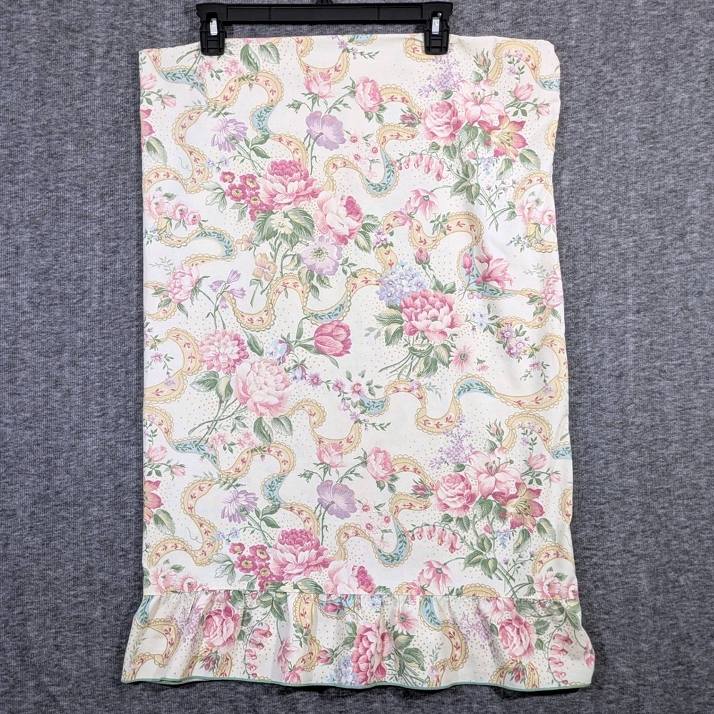 Vintage 1988 Martha Stewart Floral Cottage Ruffle Standard Pillowcase Set of 4